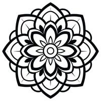 Black and white abstract circular pattern mandala, Mandala Line Drawing Design, Colorful Ornamental luxury mandala pattern vector