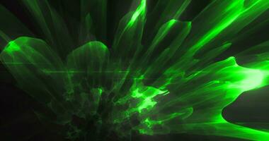 Energy abstract green waves of magic and electricity iridescent glowing liquid plasma background photo