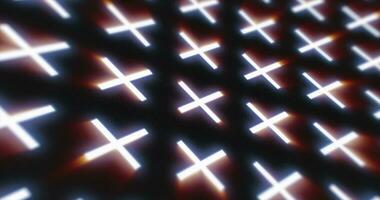 Abstract pattern of glowing geometric crosses pluses futuristic hi-tech black background photo