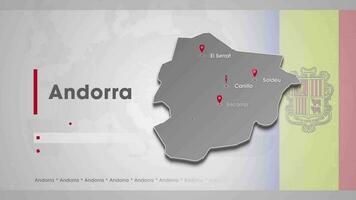 Andorra map with most important Cities video