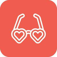 Heart Glasses Vector Icon Design Illustration