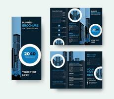 Business Brochure Template in Tri Fold Layout, Brochure design, brochure template, creative tri-fold leaflet, flyer, Corporate Design for brochure. vector