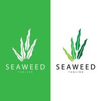 Seaweed Logo Design, Underwater Plant Design Illustrations, Cosmetics and Food Ingredient vector