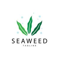 Seaweed Logo Design, Underwater Plant Design Illustrations, Cosmetics and Food Ingredient vector