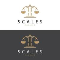 Legal Justice Scales Logo Design With Simple Line Model For Company Brands vector