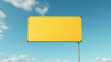 Blank Yellow Sign, Blank Space Mockup photo