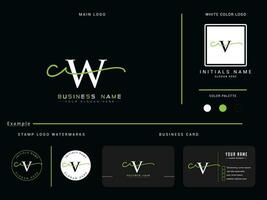 Minimal Cw Logo Icon, Initial CW Letter Icon With Logo Presentation vector