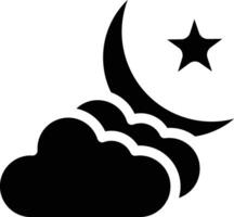 Cloud And Moon Vector Icon Design Illustration
