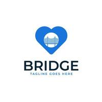 Bridge and Heart Logo Design Concept Vector Illustration Symbol Icon