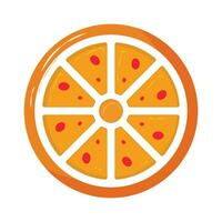 Pizza icono con blanco antecedentes vector