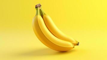 Banana Isolated on the Minimalist Background photo