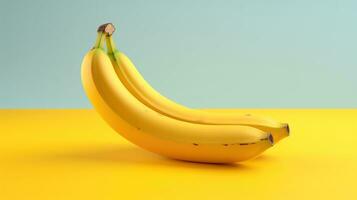 Banana Isolated on the Minimalist Background photo