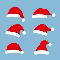 Vector Santa's hat Christmas collection in flat design