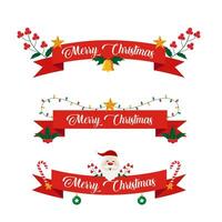 vector set of decorative Christmas ribbons