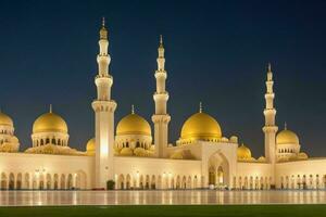 Sharjah Grand Mosque in Dubai. background. AI Generative Pro Photo