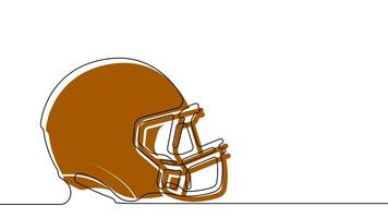 protective helmet for American football in one continuous line. Team sports, active lifestyle. Background for sports competitions. Vector