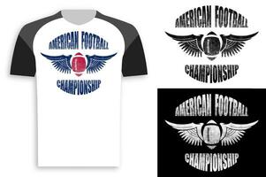 símbolo, emblema de Deportes americano fútbol americano pelota con alas para competencia. activo estilo de vida. diseño elemento, impresión para ropa. vector