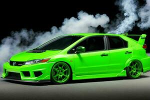 Sport car JDM Honda Civic Mugen RR. AI Generative Pro Photo