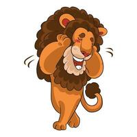 the lion shy vector. cartoon character vector