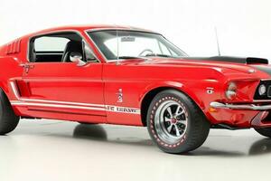 1968 Ford Mustang Shelby GT500.  AI Generative Pro Photo