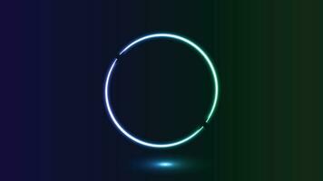 round picture frame design with glowing neon color effect with black background color suitable for editing materials and others vector