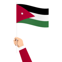 hand innehav jordan nationell flagga isolerat transparent enkel illustration png