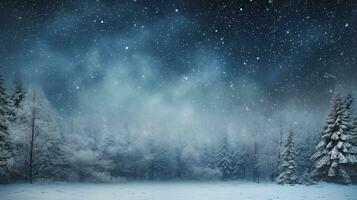 space for text on textured background surrounded by winter forest, background image, AI generated photo