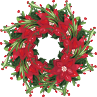 Noël couronne illustration sur transparent Contexte. png