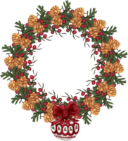 Noël couronne illustration sur transparent Contexte. png