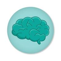 Human brain icon in cartoon style isolated on a white background. vector