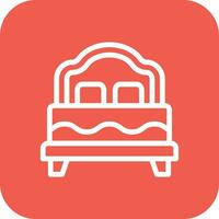 Double Bed Vector Icon Design Illustration