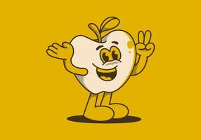 mascota personaje ilustración de contento manzana Fruta vector