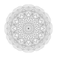 Adult Tranquil Blossoms mandala coloring book page for kdp book interior vector