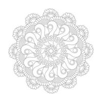 Crystal Circles rotate coloring book mandala page for kdp book interior vector