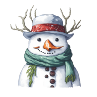 Happy snowman with the snowing outdoor png