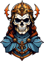 Paladin Skull Knight Cartoon Clip Art AI Generative png