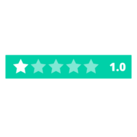 1.0 Rating Star on a Transparent Background png