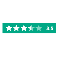 3.5 Rating Star on a Transparent Background png