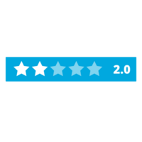 2.0 Rating Star on a Transparent Background png