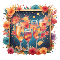 Neujahrshintergrund mit Champagner png