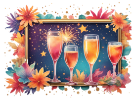 Neujahrshintergrund mit Champagner png