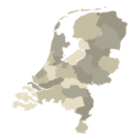 Nederland kaart. kaart van Holland in administratief Regio's png