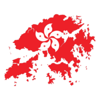 carte de Hong kong avec Hong kong nationale drapeau png