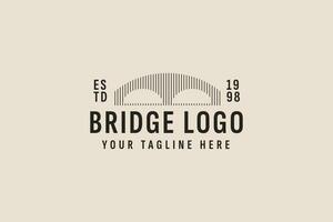 vintage style bridge logo vector icon illustration