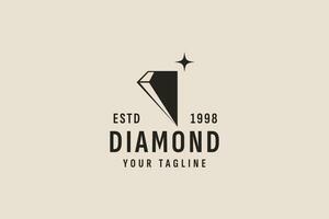 Clásico estilo diamante logo vector icono ilustración