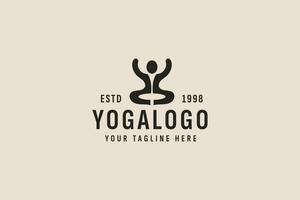 vintage style yoga logo vector icon illustration