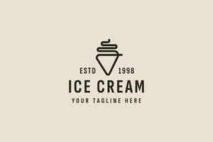 Clásico estilo hielo crema logo vector icono ilustración