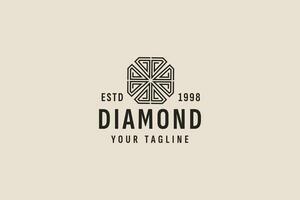 Clásico estilo diamante logo vector icono ilustración