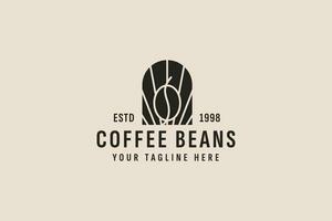 vintage style coffee beans logo vector icon illustration