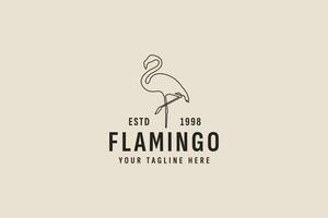 vintage style flamingo logo vector icon illustration